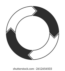 Pie chart arrow icon illustration