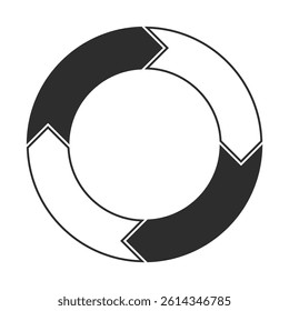 Pie chart arrow icon illustration