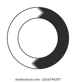 Pie chart arrow icon illustration