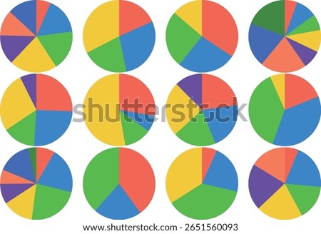pie chart background 4 columns x 3 rows