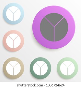 Pie chart badge color set. Simple glyph, flat vector of web icons for ui and ux, website or mobile application