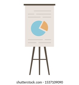 Pie chart banner icon. Flat illustration of pie chart banner vector icon for web design