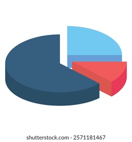 Pie Chart, bar diagram 3d isometric, Vector EPS 10 for print, digital UI, UX kit, web and app development for business, finance, economy, education, infographic, technology, security and more.