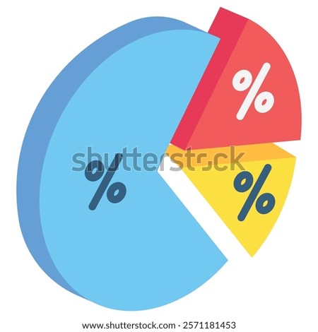 Pie Chart, bar diagram 3d isometric, Vector EPS 10 for print, digital UI, UX kit, web and app development for business, finance, economy, education, infographic, technology, security and more.