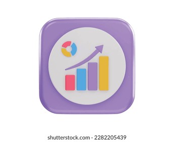 pie chart and bar chart icon 3d rendering vector illustration