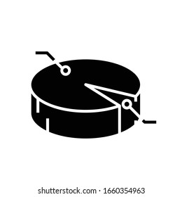 Pie chart black icon, concept illustration, vector flat symbol, glyph sign.