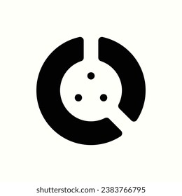 pie chart black icon, isolated icon in light background, perfect for website, blog, logo, graphic design, social media, UI, mobile app