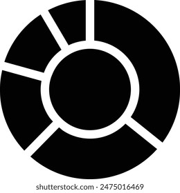 Pie chart black silhouette icon
