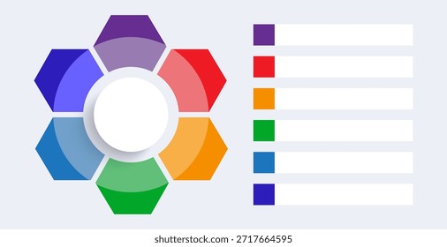 Plantilla de infografía en blanco de gráfico circular para visualización de datos. Diseño para diapositivas de presentación