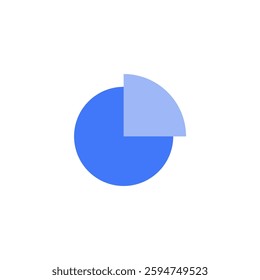 Pie Chart Blue Icon representing Business Analytics and Data Visualization
