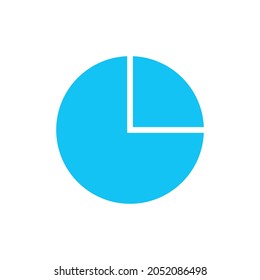 Pie chart blue vector icon