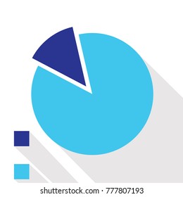 Pie Chart Blue Vector With Piece Cut For Business For Your Websites And Blogs Flat Shadow