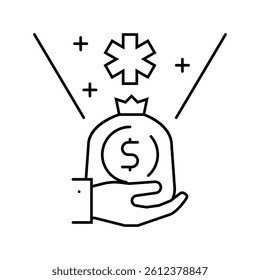 pie chart budget planning line icon vector. pie chart budget planning sign. isolated contour symbol black illustration