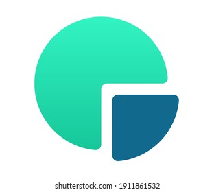pie chart budget report single isolated icon with gradient style