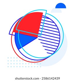 Pie chart. Business and finance icon for web, print, banner. Vector linear illustration icons infographics. 