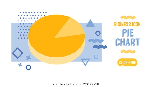 Pie chart business illustration and icons design for website Banner, template, application, UX, UI