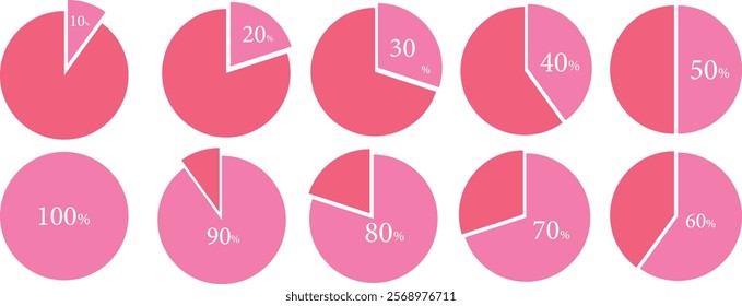 Pie chart business infographic isolated on white background. Wheel division into fractions, shape sectors. Vector infographic.