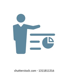 pie chart with businessman icon