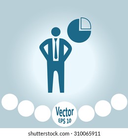 pie chart, businessman symbol