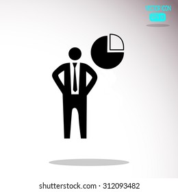 pie chart, businessman symbol