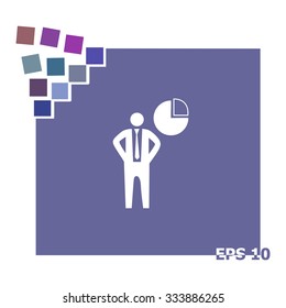 Pie chart, businessman symbol