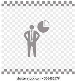 Pie chart, businessman symbol