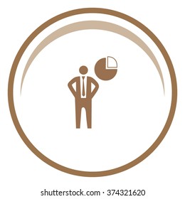 Pie chart, businessman symbol