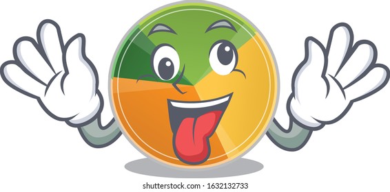 pie chart Cartoon character style with a crazy face