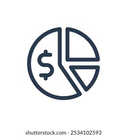 Pie Chart for Case Study Vector Icon