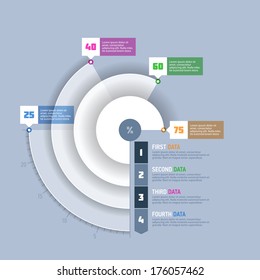 Pie chart, circle graph infographics element. Vector. 