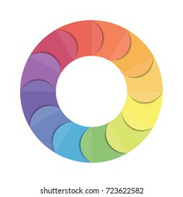 Pie chart circle infographic template with 12 options. Business concept. Vector illustration.