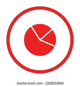 Pie chart and circle on white