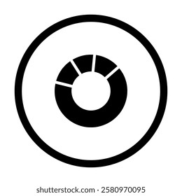 Pie chart and circle on white