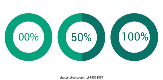 pie chart circle percentage diagram 50 percent (50%) for ui web and graphic design vector illustration