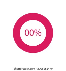 pie chart circle percentage diagram 0 percent (0%) for ui web and graphic design vector illustration