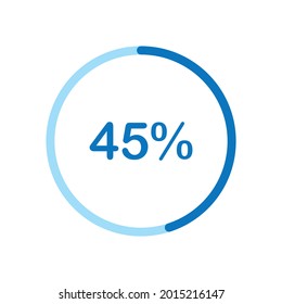 pie chart circle percentage diagram 45 percent (45%) for ui web and graphic design vector illustration
