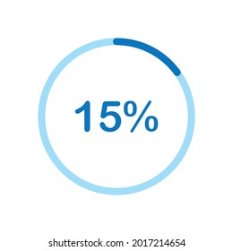 Pie Chart Circle Percentage Diagram 15 Percent (15%) For Ui Web And Graphic Design Vector Illustration
