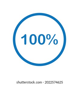 pie chart circle percentage diagram 100 percent (100%) for ui web and graphic design vector illustration
