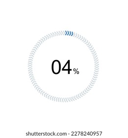 pie chart circle percentage diagram 4 percent (4%) for ui web and graphic design vector illustration.