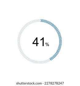 pie chart circle percentage diagram 41 percent (41%) for ui web and graphic design vector illustration.