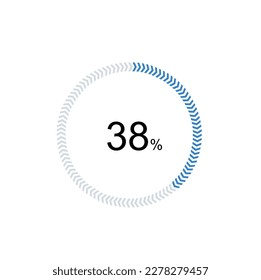 pie chart circle percentage diagram 38 percent (38%) for ui web and graphic design vector illustration.