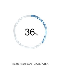 pie chart circle percentage diagram 36 percent (36%) for ui web and graphic design vector illustration. svg