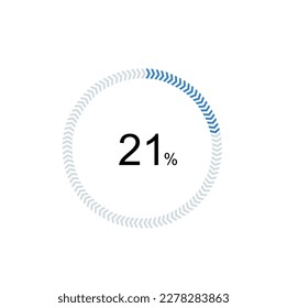 pie chart circle percentage diagram 21 percent (21%) for ui web and graphic design vector illustration.