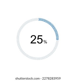 pie chart circle percentage diagram 25 percent (25%) for ui web and graphic design vector illustration.