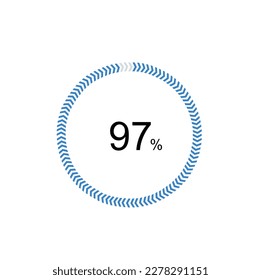 pie chart circle percentage diagram 97 percent (97%) for ui web and graphic design vector illustration. svg