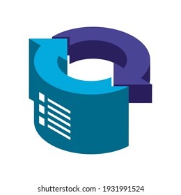 pie chart circle shape finance isometric style vector illustration