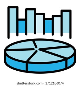 Pie chart cohesion icon. Outline pie chart cohesion vector icon for web design isolated on white background
