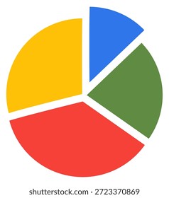 Ícone de cor do gráfico de pizza. Diagrama de estatísticas redondas