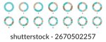 Pie chart color icons or segment infographic or wheel round diagram part symbol Vector illustration