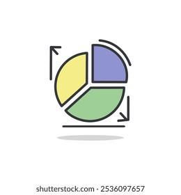 Pie chart color line icon. Pictogram for web page, mobile app, promo
